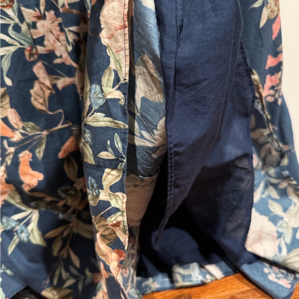 Cara Cara Bellport Blue Midi Floral Dress Fit & Flare Sweetheart Neck Designer - Picture 9 of 10